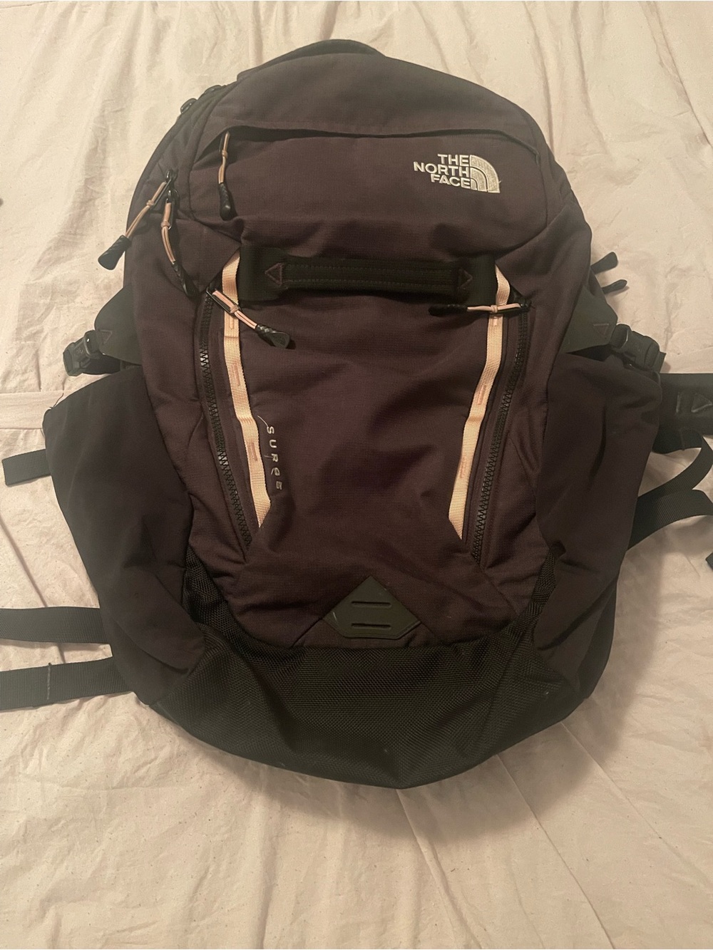 The North Face Surge 31L Backpack Black Rose Gold Luxe Edition